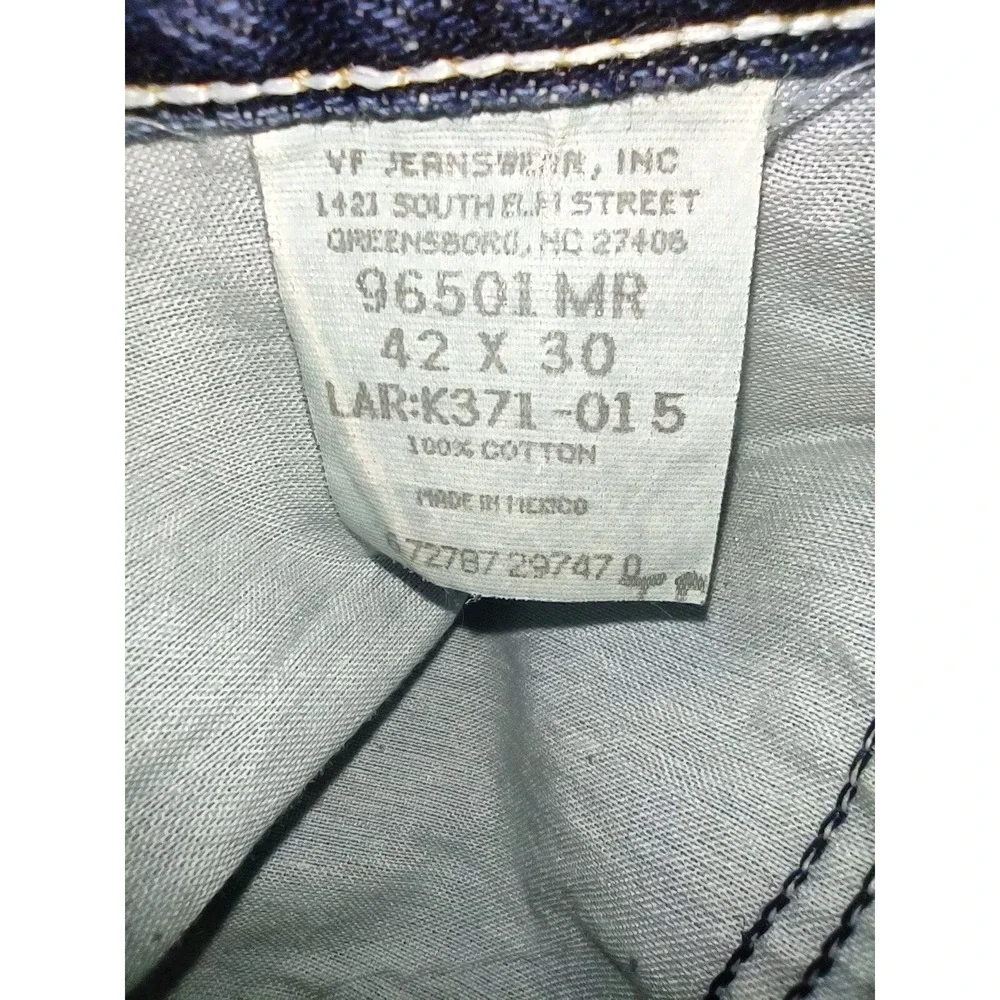 Wrangler Jeans Men's Size 42x30‎ Blue Straight Leg Denim Dark Wash 5 Pocket